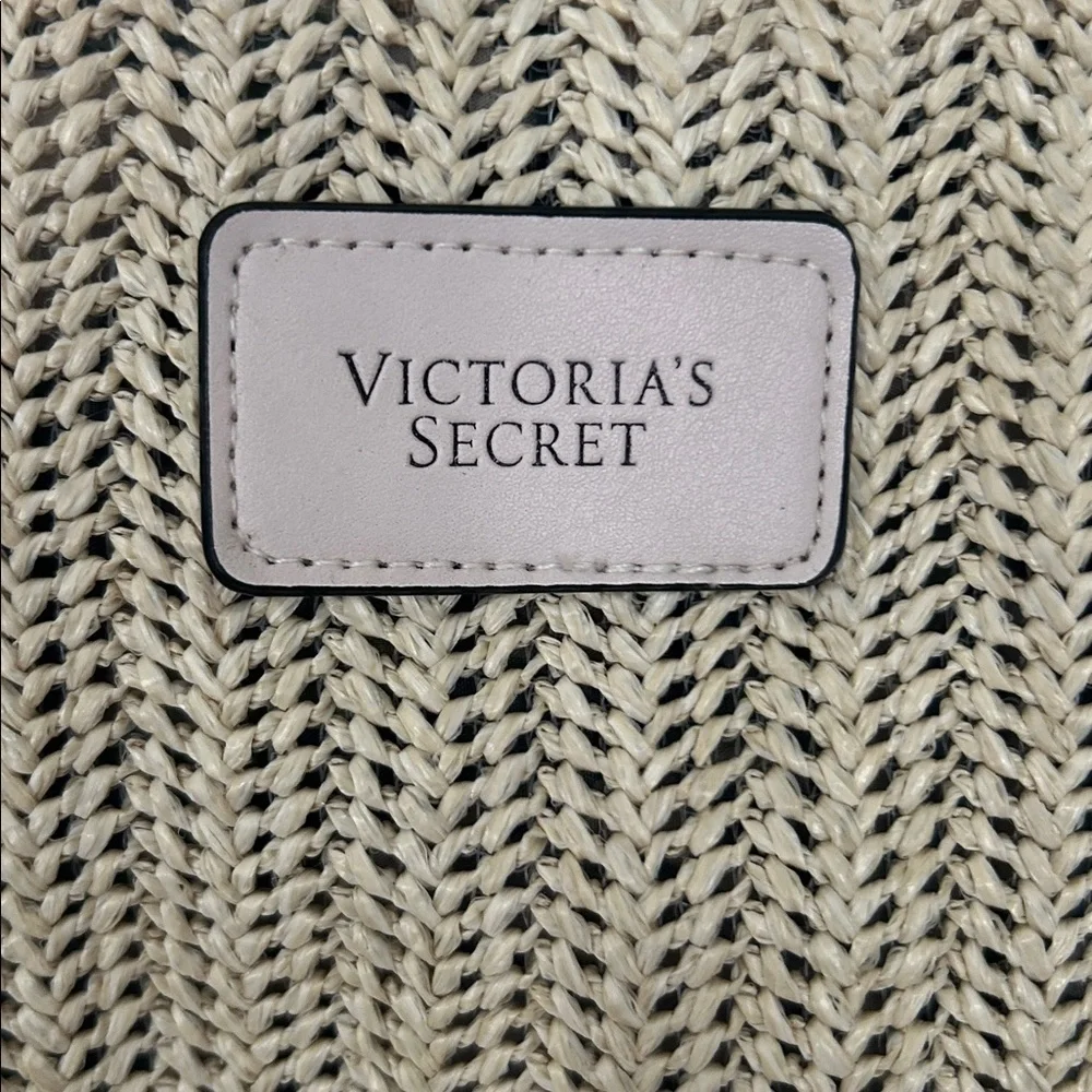 Victoria's Secret 2020 limited edition woven tote bag beige tropical lining